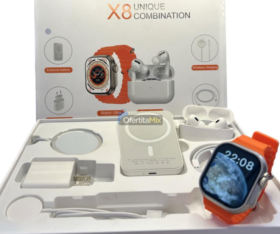 Combo Reloj Smartwatch X8 Ultra Max